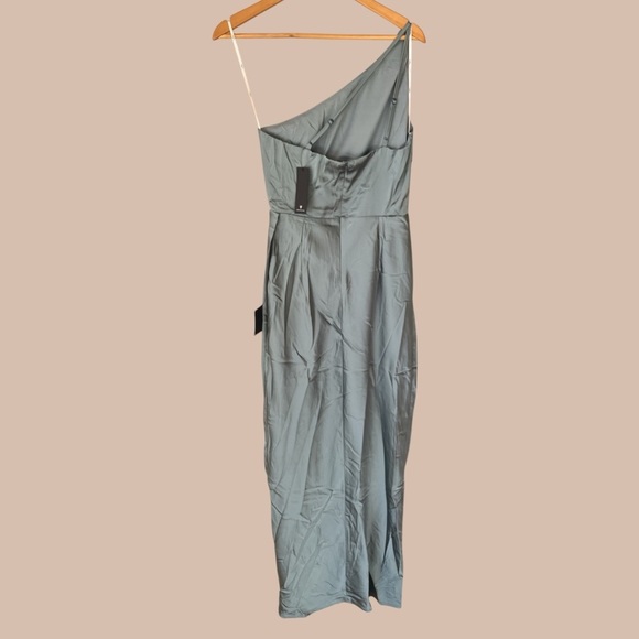 Lulu's Slate Blue One-Shoulder Maxi Dress - Picture 7 of 12